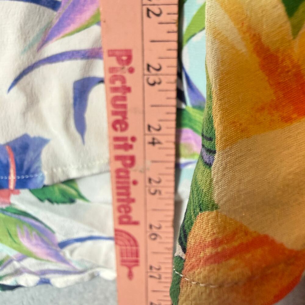 Tommy Bahama Womens Floral Tropical Blouse Medium 100 % Silk Resort Hawaiian Top - Picture 5 of 6